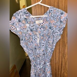 LOFT Paisley Blue and Orange Dress